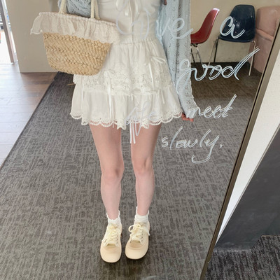 DearYN蝴蝶结丝带蓬蓬短裙