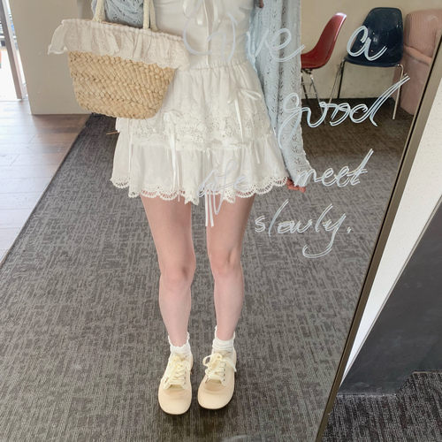 DearYN蝴蝶结丝带蓬蓬短裙