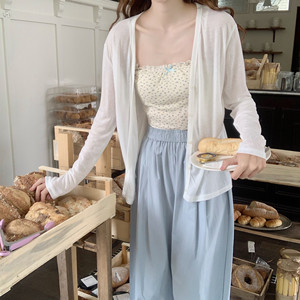 【Dear YN】温柔薄款防晒开衫软糯慵懒宽松长袖外套空调衫女早秋