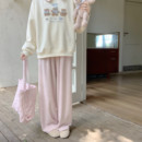 【Dear YN】早秋糯叽叽高腰垂感抽绳绒感糯米裤慵懒直筒裤阔腿裤