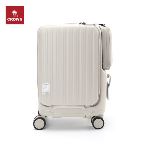 CROWN皇冠前开盖铝框箱万向轮