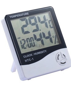 1大屏幕显示时间温湿度表家用室内温湿度表电子温湿度计 HCT