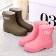 新款 女士成人耐磨短筒中筒雨靴时尚 胶鞋 防滑雨鞋 厨房防水工作水鞋