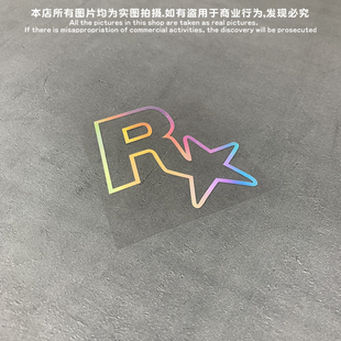 GM镂空车贴 R星Rockstar Games镭射闪点变色霓虹防水GT Auto贴纸