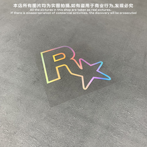 GM镂空车贴 R星Rockstar Games镭射闪点变色霓虹防水GT Auto贴纸