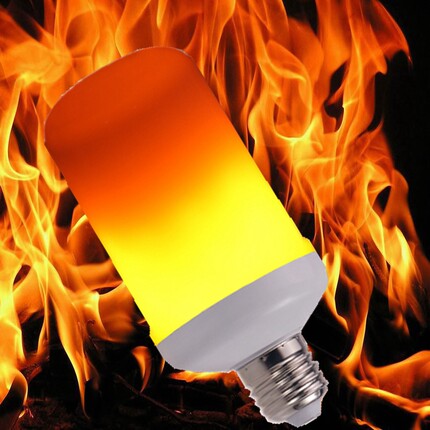 LED仿真火焰灯黄色带重力感应 鬼火灯 flame effect bulb 氛围灯