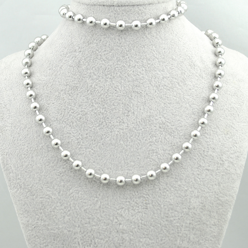 钛钢圆珠项链男潮圆球毛衣链2022新款女百搭长款锁骨链无吊坠