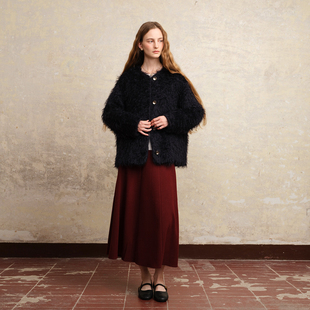 高级感简约修身 高端羊毛毛呢外套女秋冬短款 原创 新款 ZHUYIYI