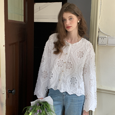 ZHUYIYI开春新款长袖蕾丝衫