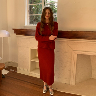 ZHUYIYI 新款秋冬针织开衫毛衣女半裙套装简约修身