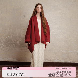 ZHUYIYI 新款骆驼绒秋冬季斗篷大衣外套女原创设计高级感