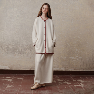 毛衣女半裙套装 高级感简约100羊毛秋季 原创设计 新款 ZHUYIYI