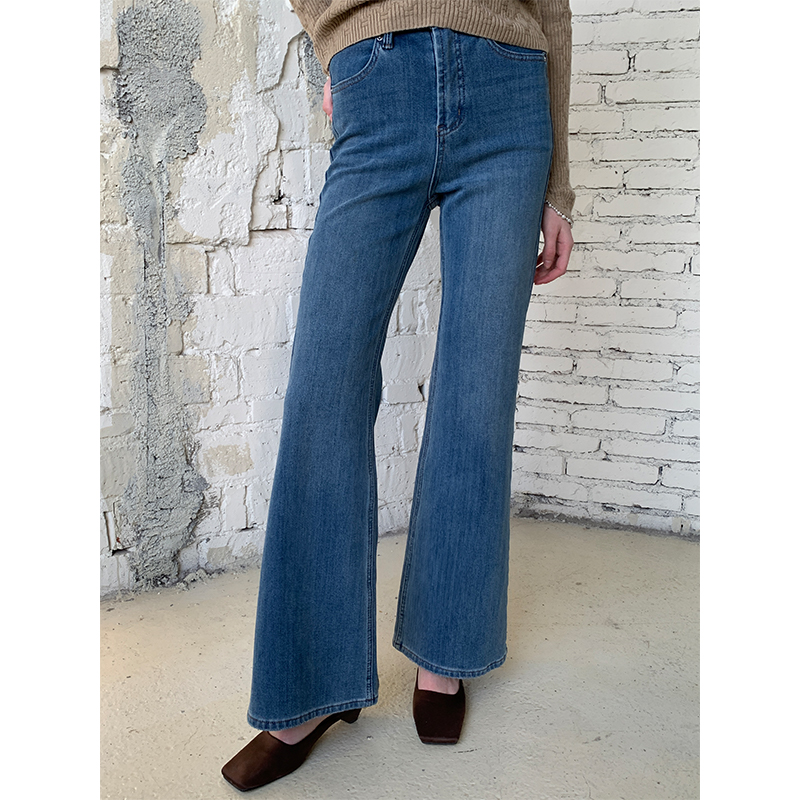 ZHUYIYI秋冬款加绒九分牛仔裤