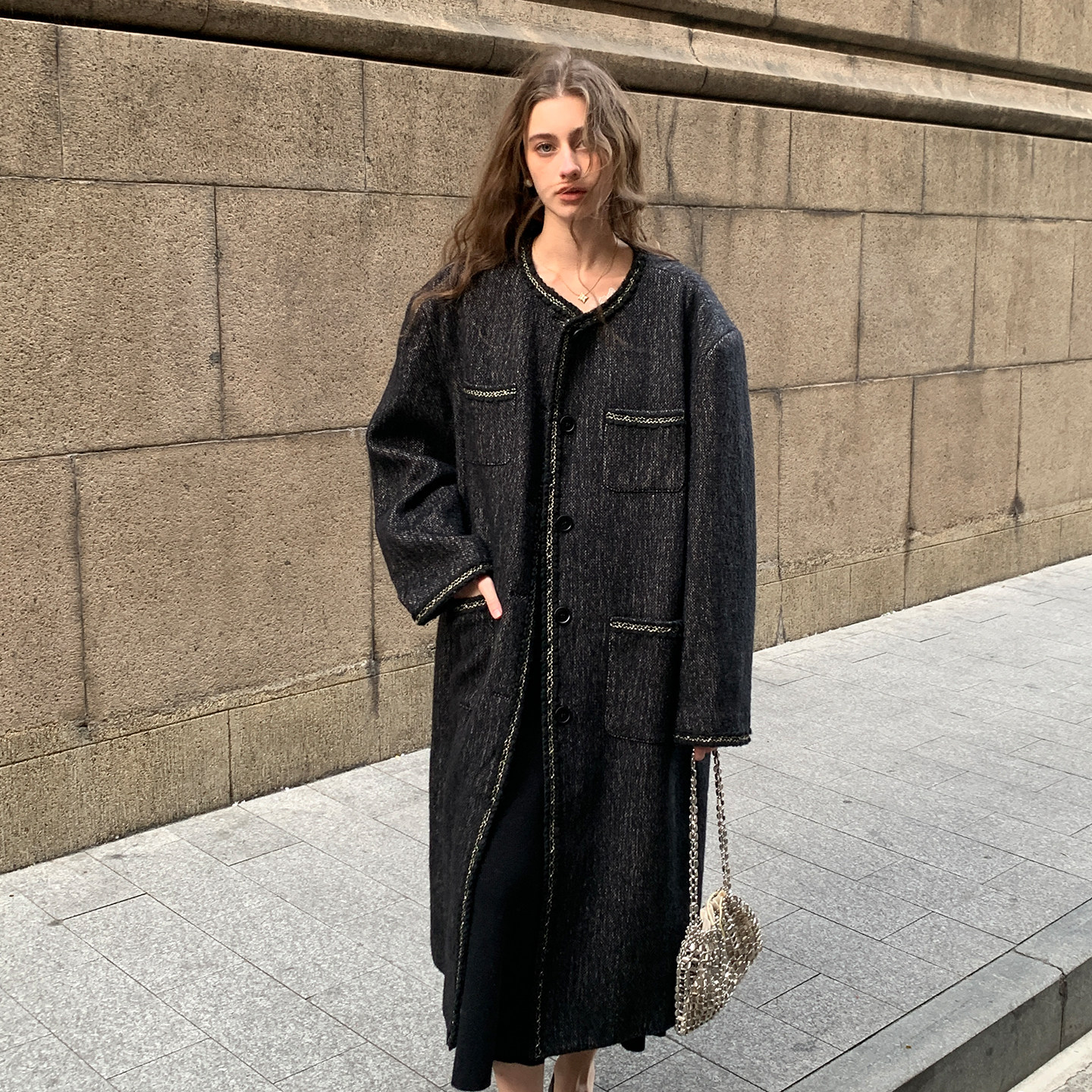 ZHUYIYI 新款温柔风无领毛呢羊毛大衣女冬季中长款,女装/女士精品,毛呢外套,淘宝优惠券,粉丝福利购,淘宝优惠卷