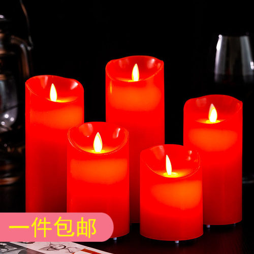 红色led电子蜡烛灯摇摆婚庆
