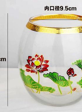 莲花玻璃油灯碗蜡烛容器空白玻璃油灯容器跨境酥油灯蜡烛座