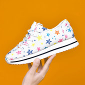 汤姆斯小众厚底帆布鞋 星星涂鸦低帮布鞋 女鞋 松糕女鞋 潮春季 Tt&Mm