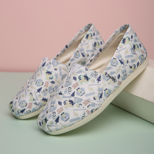 一脚蹬懒人休闲透气小众布鞋 卡通动漫印花帆布鞋 汤姆斯女鞋 Tt&Mm