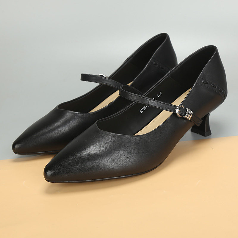 大码女鞋41-432026春季新款尖头浅口单鞋一字扣带百搭时尚跟鞋,女鞋,浅口单鞋,淘宝优惠券,粉丝福利购,淘宝优惠卷