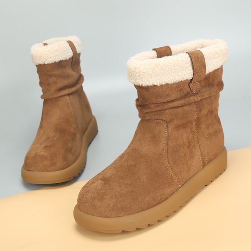 大码女鞋短靴时尚百搭休闲棉鞋