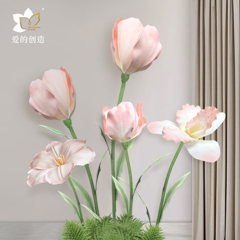 大型室外防水仿真花郁金香EVA手工花广场美陈布置装饰店铺橱窗