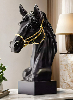 马头摆件轻奢高档客厅摆件家居饰品创意玄关办公室酒柜轻奢装饰品