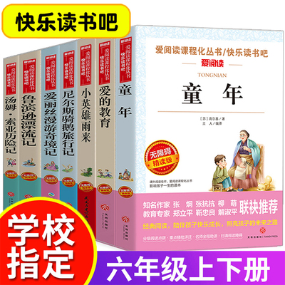 童年书六年级正版快乐读书吧六年级必读课外书书目小英雄雨来高尔基正版爱的教育鲁滨逊漂流记汤姆索亚历险记小学生课外阅读书籍