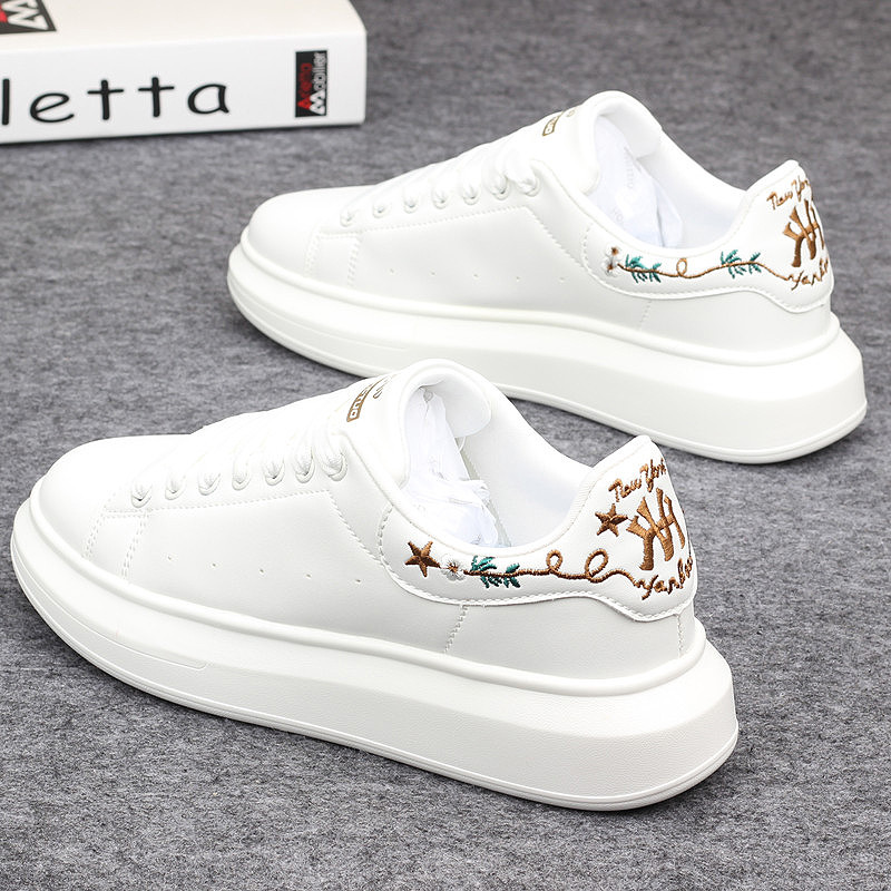 情侣小白鞋男春季新款厚底白色