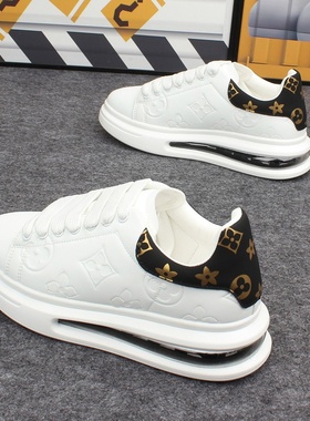 潮流印花小白鞋男女款情侣气垫鞋百搭厚底增高休闲鞋学生运动板鞋