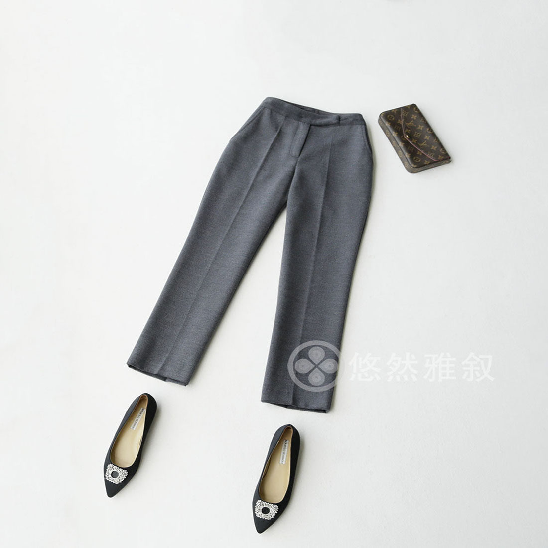 秋冬B备 两色 毛绒质感 洋气百搭羊毛羊绒混纺小直筒西裤九分裤,女装/女士精品,西装裤/正装裤,淘宝优惠券,粉丝福利购,淘宝优惠卷