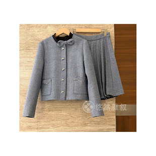 甜美蝴蝶结 高定系 可拆分购 定织羊毛面料 优雅百褶半裙羊毛套装