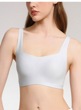 三色 软支撑无钢圈 一片式无痕果冻胶抹胸超薄裸感美背内衣101083