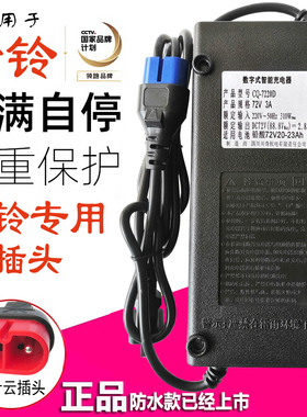 适配台铃电动车电瓶车充电器72VCQ-7220D32A60V96V108V20ah云插头