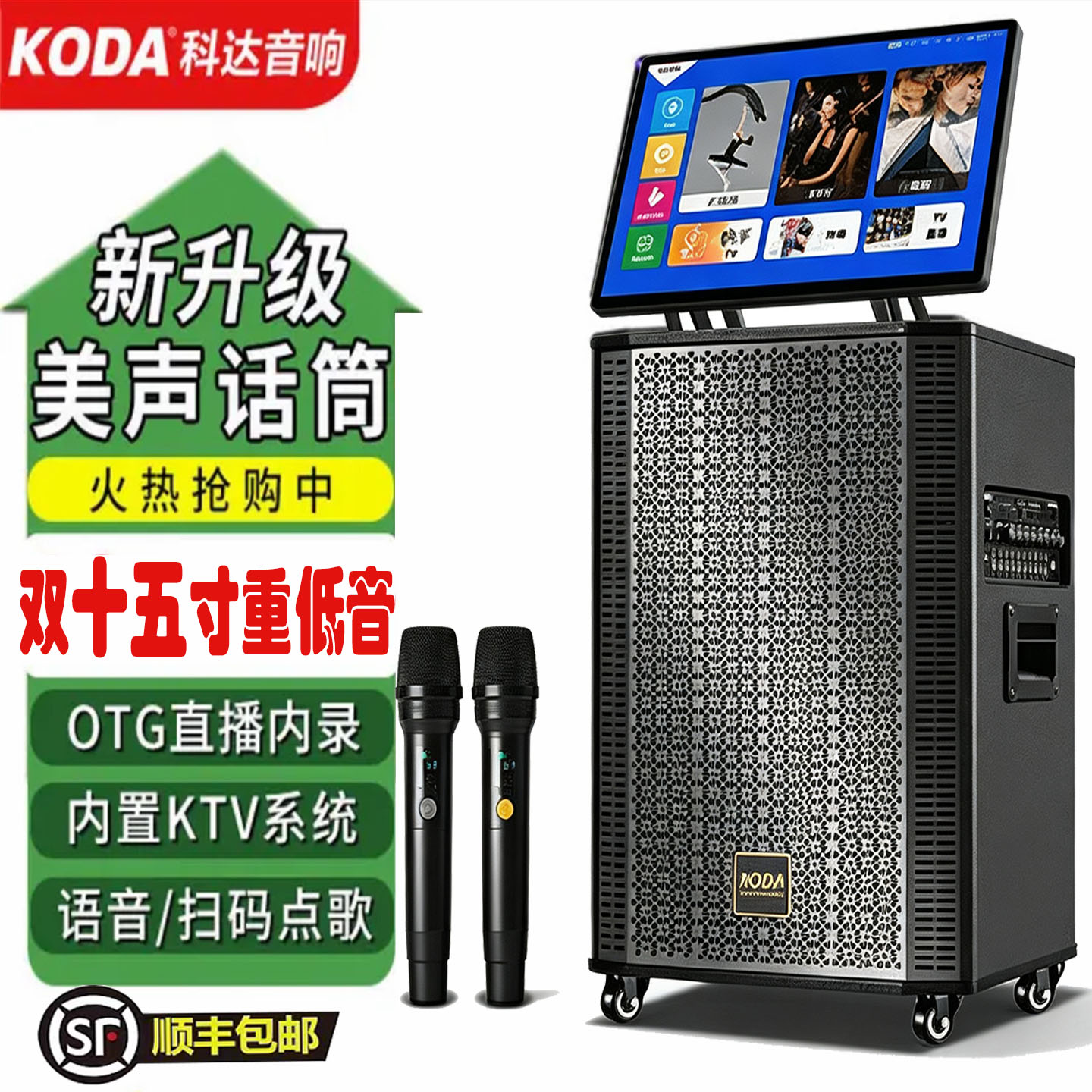 科达户外拉杆音箱KTV双麦直播