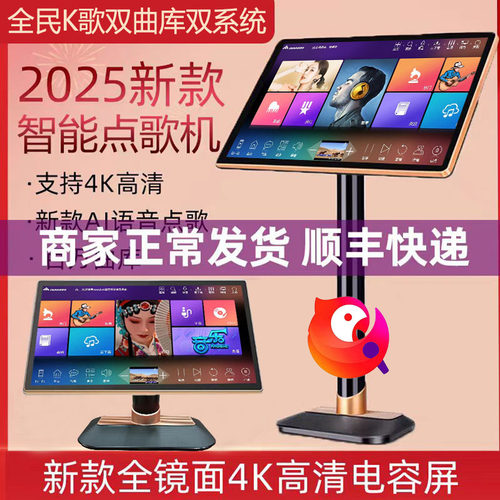 音王系统点歌机电容触摸屏双曲库一体家庭KTV卡拉OK话筒语音主机