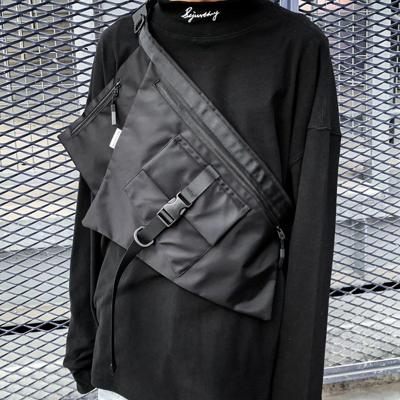 暗黑风机能工装斜挎包围裙腰包2025春夏新款多功能大容量挎包腰包,箱包皮具/热销女包/男包,男士包袋,淘宝优惠券,粉丝福利购,淘宝优惠卷