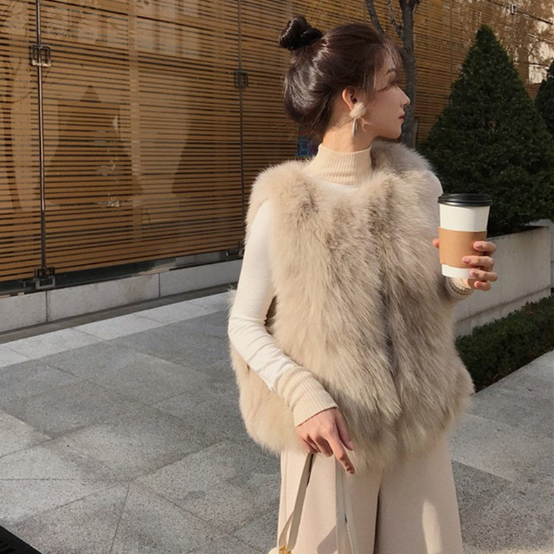 皮草马甲女2026秋冬新款韩版狐狸毛背心短款毛绒绒外套显瘦马夹