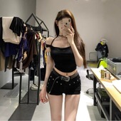 紧身显瘦热裤 新款 蛮腰纪 女春夏秋季 低腰铆钉丰胯提臀牛仔超短裤