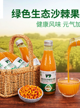 【直播专享】宇航人小果沙棘绿色沙棘汁鲜榨沙棘汁210ml10瓶整箱