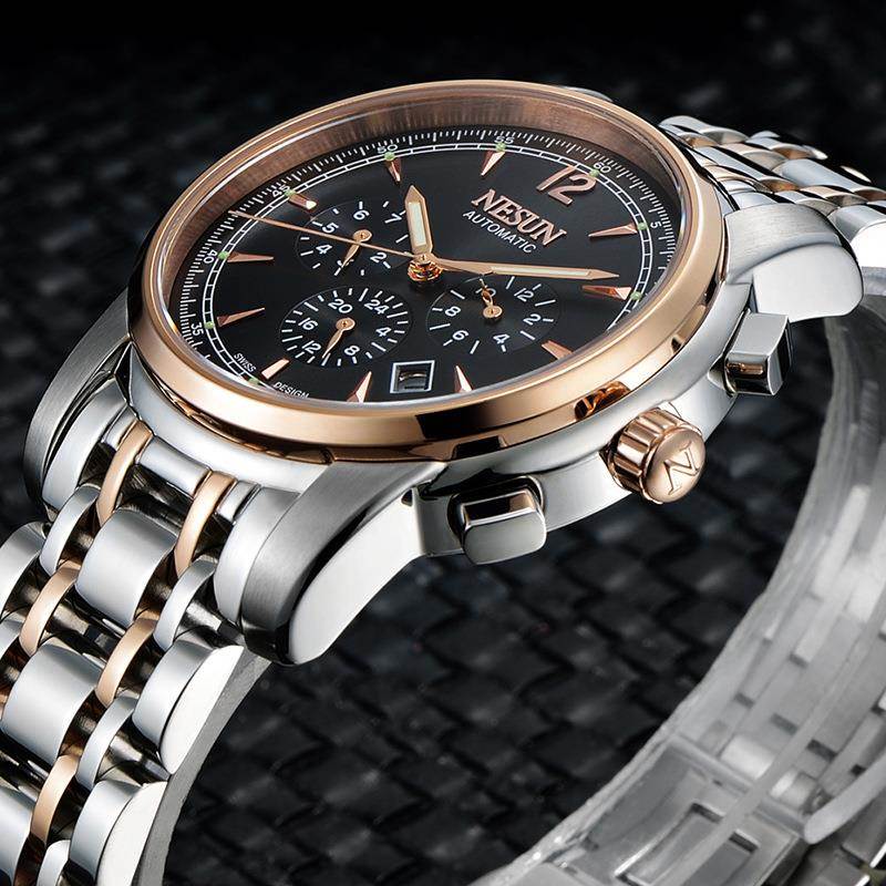 尼尚男士手表时尚全自动机械表多功能男式腕表夜光防水男表9801