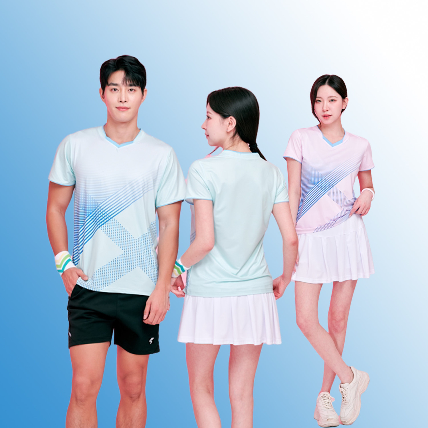 新款羽毛球服套装男女短袖上衣