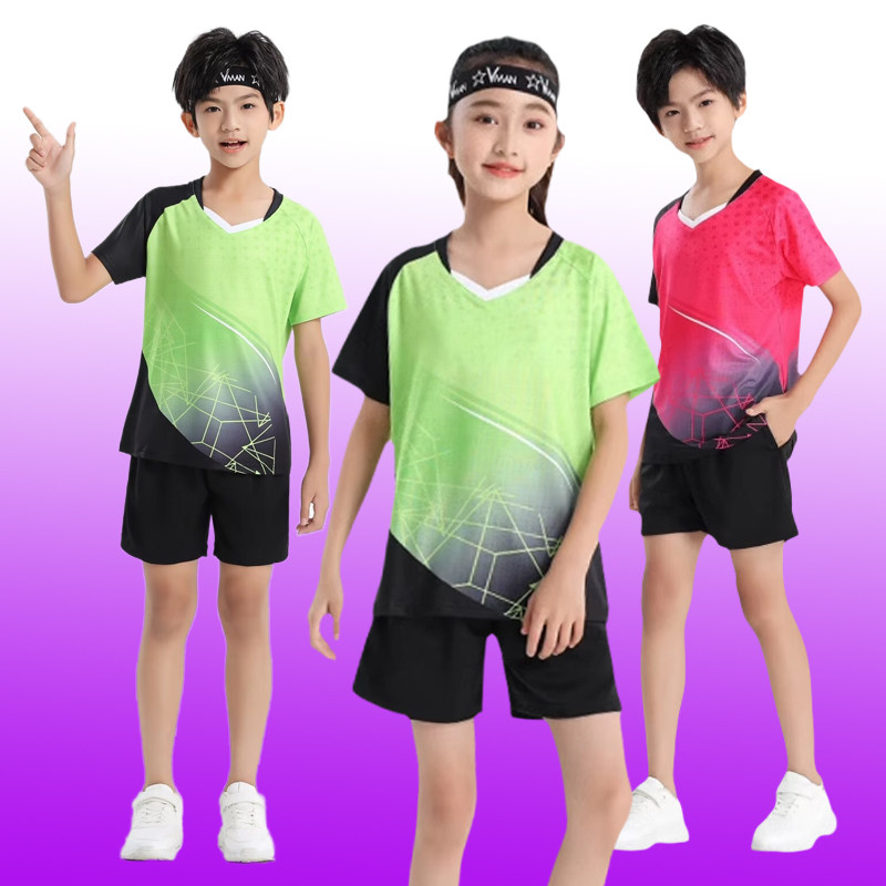 新款儿童乒乓球服套装男童女童排球比赛速干训练服队服运动服印字