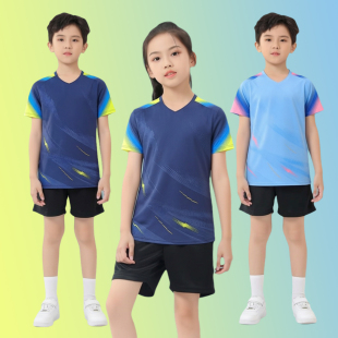 新款儿童羽毛球服套装男童女童速干乒乓球运动服网球训练比赛印字