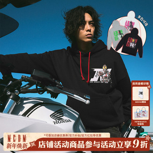 MEDMx假面骑士胸像系列连帽卫衣男春秋美式 休闲套头上衣 复古帽衫