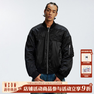 MEDM 通勤保暖棒球领情侣棉服冬 玫瑰海绵填充MA1休闲夹克棉服美式