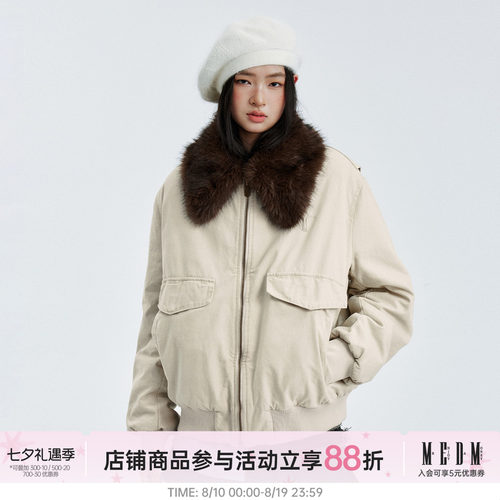 MEDM重磅做旧水洗毛领棉服