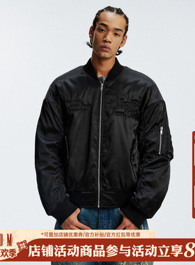 MEDM 玫瑰海绵填充MA1休闲夹克棉服美式通勤保暖棒球领情侣棉服冬