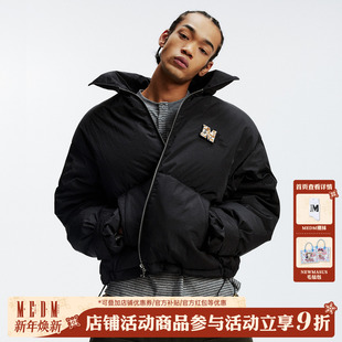 MEDM 百搭情侣保暖外套 90鸭绒简约纯色魔术贴牙刷绣羽绒服冬美式