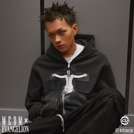 MEDMXEVA联名第二使徒款拉链帽衫男秋季美式复古休闲宽松连帽卫衣