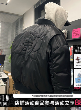 MEDM BLACK黑线超高充绒量 大Bomber凹凸填充羽绒服MA1飞行员夹克